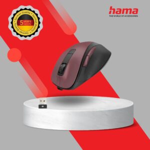 Hama Rechargeable Optical 6 Button Wireless Mouse MW500 Red (173033)