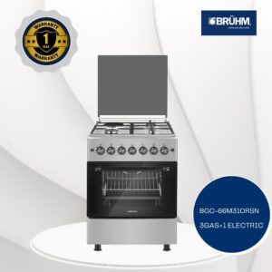 BRUHM GAS COOKER SILVER BGC-66M31ORSN