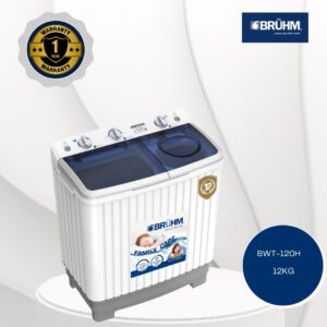 BRUHM TWIN TUB 12KG WASHING MACHINE BWT-120H