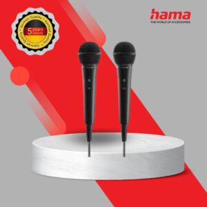HAMA DYNAMIC KARAOKE MICROPHONE SET - WIRED  (46002)