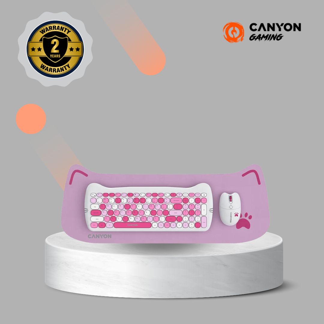 CANYON WIRELESS 4in1 KEYBOARD COMBO HSET-W6 KITTY EDITION
