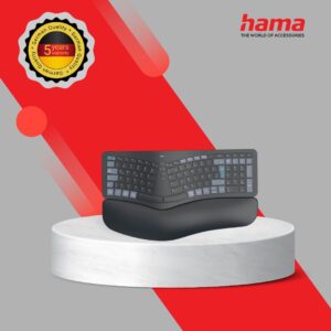 HAMA WIRELESS ERGONOMIC KEYBOARD WITH CUSHIONED PALM REST WK-900E (182642)