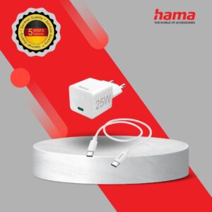 HAMA MINI CHARGER WITH USB-C 25W WHITE (210290)