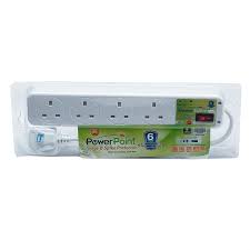 POWERPOINT 4 WAY EXTENSION SOCKET WITH SURGE 3.0M