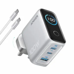 ANKER SMART DISPLAY 3PORT WALL CHARGER 100W